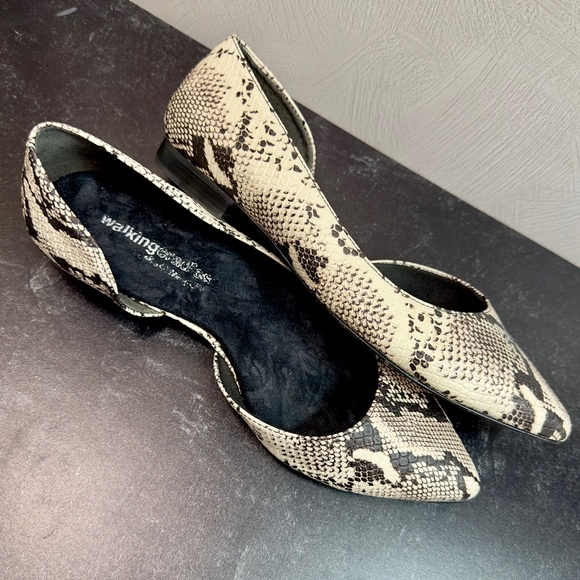 Walking Cradles Raya 9.5W(D) Snake Print Leather Bone/Black - Picture 2 of 10